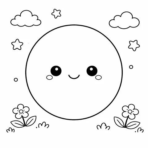Big Circle, printable black and white coloring page