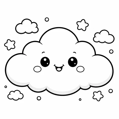 Big Cloud, printable black and white coloring page