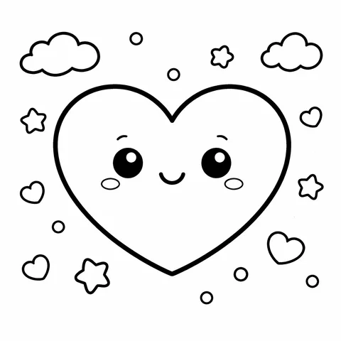 Big Heart, printable black and white coloring page