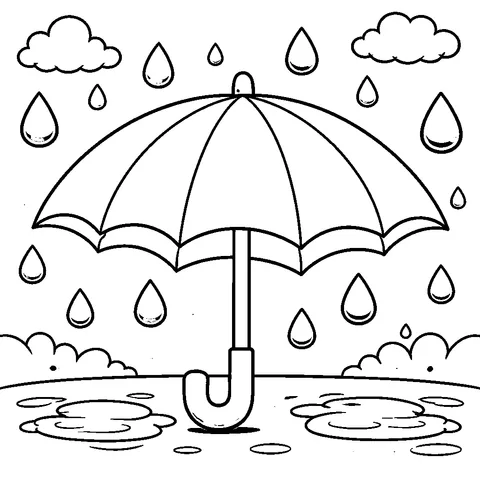 Big Umbrella, printable black and white coloring page