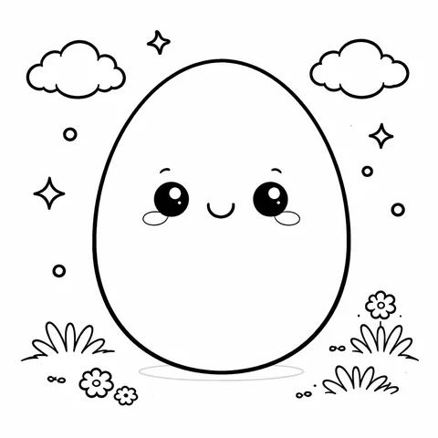 Oval, printable black and white coloring page