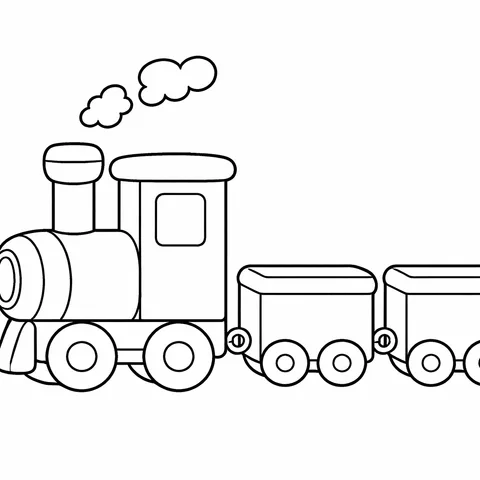 Dikdörtgen Tren, yazdırılabilir siyah beyaz boyama sayfası