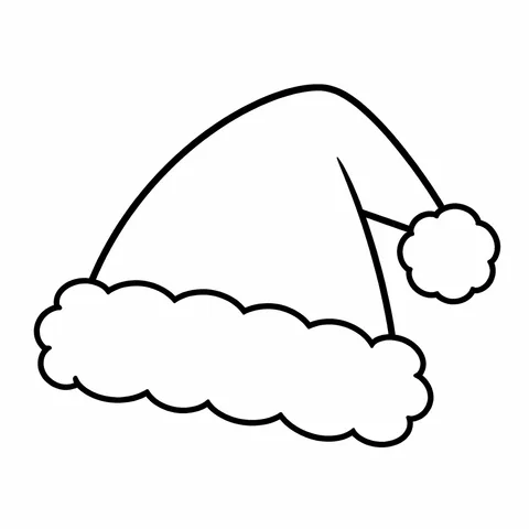 Santa Hat, printable black and white coloring page