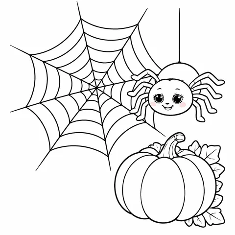 Spiderweb Corner, printable black and white coloring page